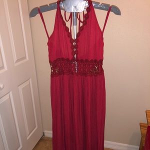 Long Red Beach Dress